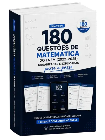 Capa do Guia Visual das 180 Questões de Matemática do ENEM