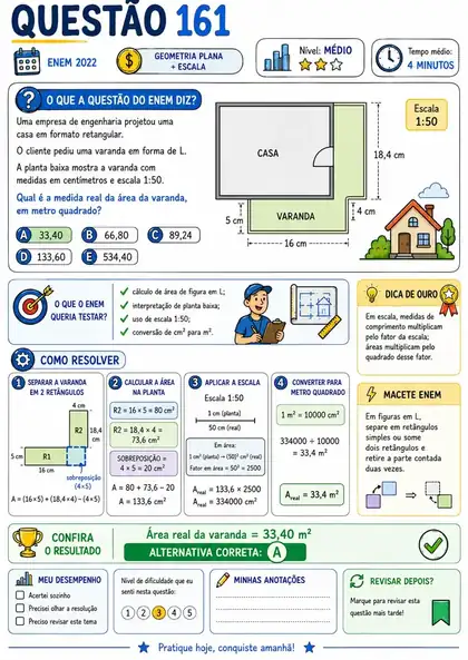 Questão 161 do ENEM resolvida passo a passo
