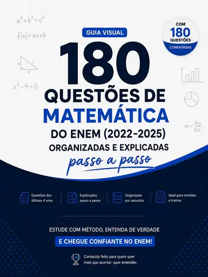 Capa do Guia Visual com 180 questões de Matemática do ENEM